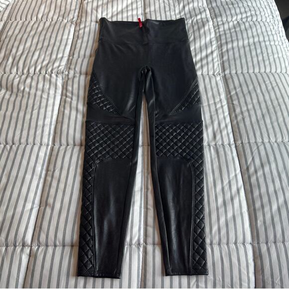 Spanx Faux Leather Moto Leggings – Black – Women’s Size Large - Picture 6 of 7